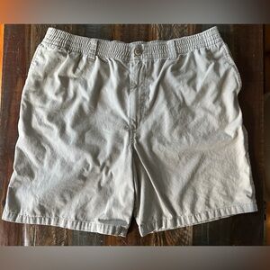 HB By DXL Men’s 1X Waist Khaki Chino Chambray Zip Elastic Waist Stretch Shorts